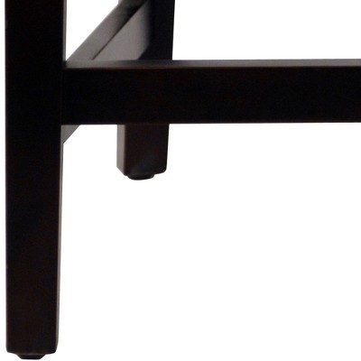 Brown Leather and Wood Parsons Counter Stool