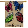 Butterfly Welcome Spring Burlap House Flag Butterflies 28" x 40" Briarwood Lane - 2 of 4