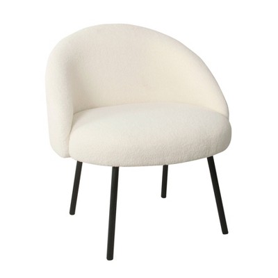 Modern Sherpa Accent Chair Cream - HomePop