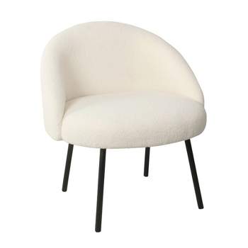 Modern Sherpa Accent Chair Cream - HomePop