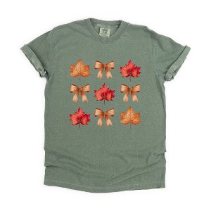 Simply Sage Market Women's Coquette Fall Leaf Chart Short Sleeve Garment Dyed Tee - 1 of 4