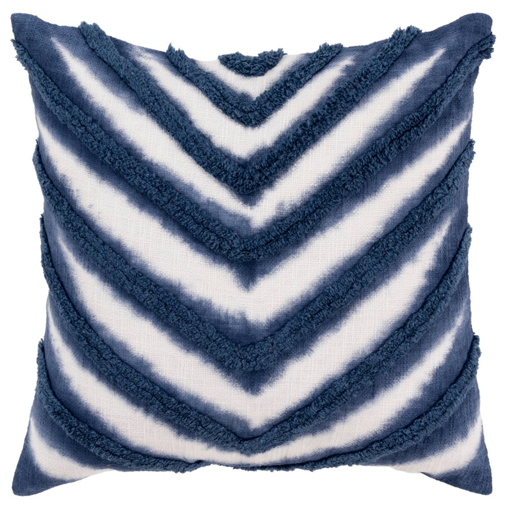 Photos - Pillow 20"x20" Oversize Craft Square Throw  Cover Blue - Rizzy Home: Bohemi