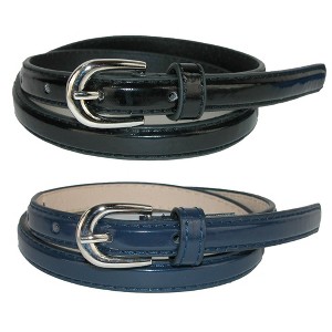 CTM Kid's Skinny Dress Belt (Pack of 2 Colors) - 1 of 4