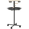 Bird Play Stand with Wheels for Parrots and Small Birds,Portable Perch with Feeder Bowls and Mess Control Tray,Indoor Bird Stand - LAOTIES - 4 of 4