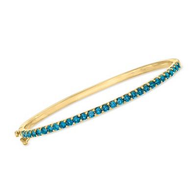 Ross-Simons 2.40 ct. t.w. London Blue Topaz Bangle Bracelet in 18kt Gold Over Sterling