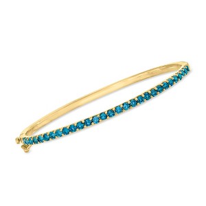 Ross-Simons 2.40 ct. t.w. London Blue Topaz Bangle Bracelet in 18kt Gold Over Sterling - 1 of 3