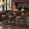 Mshliw 4 Piece Bar Table Set with 3 Upholstered Bar Stools Solid Wood Counter Height Dining Table Set for Living Room and Dining Room - 2 of 4