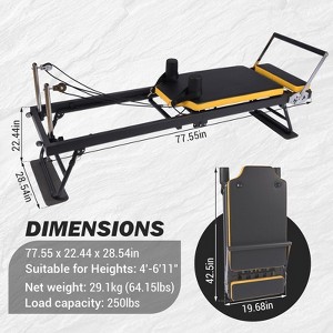 Pilates Reformer Machine, Foldable Pilates Reformer Machine for Home Gym Workout, Core Pilates Bed - 1 of 4