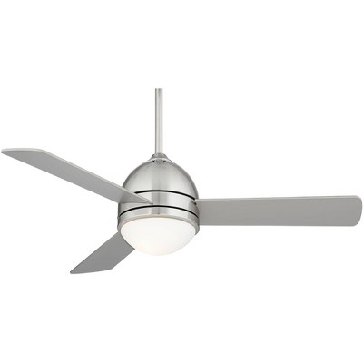 44" Casa Vieja Modern Indoor Ceiling Fan with Light LED Brushed Nickel Opal Frosted Glass for Living Room Kitchen Bedroom Dining