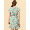 INSPIRE CHIC Women's Ruffle Sleeve Self-Tie V Neck Mini A-Line Floral Dress - 4 of 4