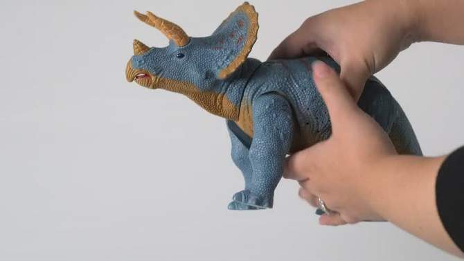 Contixo DR2 RC Dinosaur Toy -Walking Triceratops Dinosaur with Light-Up Eyes & Roaring Effect for Kids, 2 of 18, play video