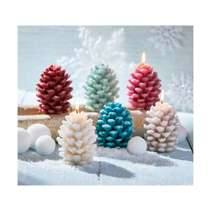 tag Frosted Pine Cone Candle Turquoise, 2 of 3
