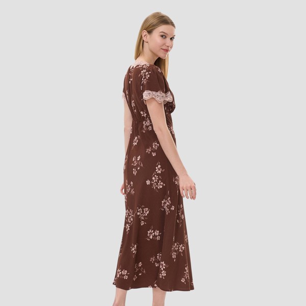 Vestido midi con mangas cortas y encaje para mujer - A New Day™ 3