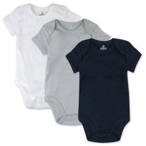 Honest Baby 3-Pack Organic Cotton Short Sleeve Bodysuits - 1 of 4