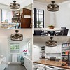 Ludomide 17.7" Caged Small Farmhouse Ceiling Fan with Lights, Remote Control, Rustic Bladeless Enclosed Fandelier for Bedroom, Kitchen, Living Room - 2 of 4