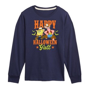 Boys' - SpongeBob SquarePants - Happy Halloween Y'all Long Sleeve Graphic T-Shirt - 1 of 4