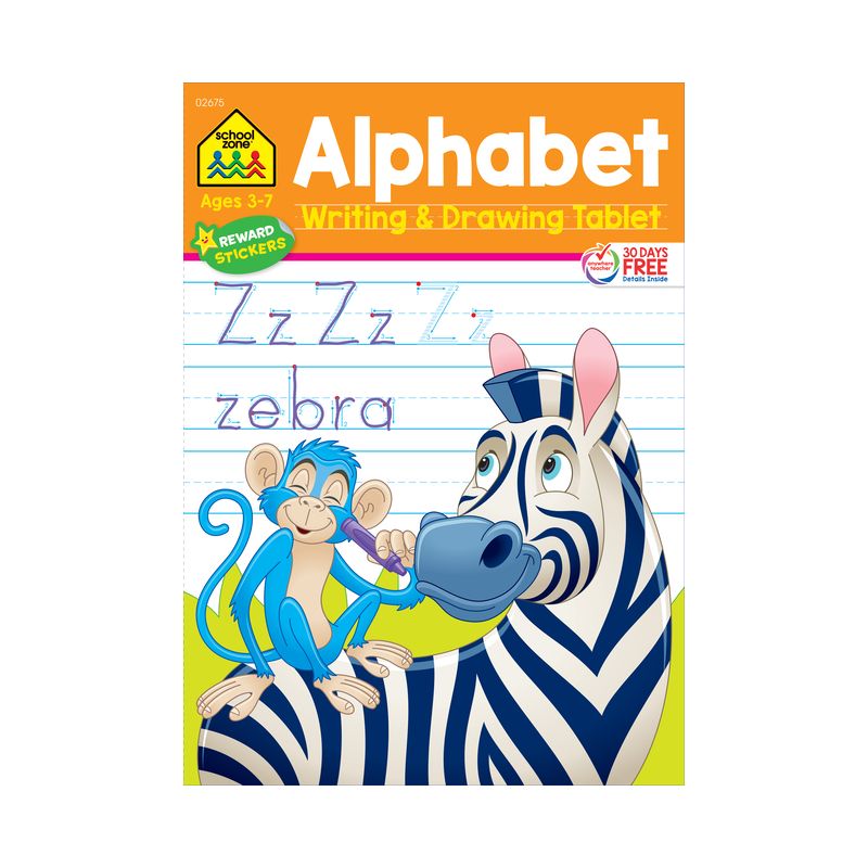 School Zone Alphabet Writing & Drawing Tablet Workbook - (Paperback), 1 of 2