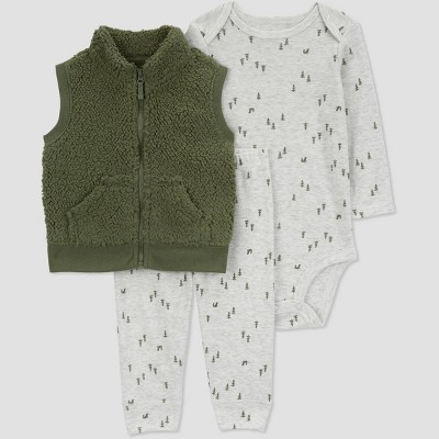Image of Carter's Just One You® Baby Boys' Forest Top & Bottom Set - Green/Gray 3M
