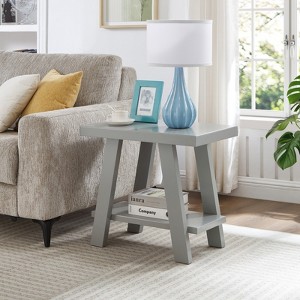 Roundhill Furniture Athens Contemporary Wood Shelf Side Table - 1 of 4