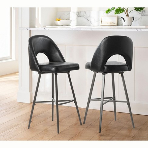 Designer leather online bar stools