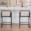 PAGED Modern Upholstered Bar Stools Set of 2, Counter Height Stools with Backs & Metal Frame for Cafe Kitchen Dining Room - 2 of 4