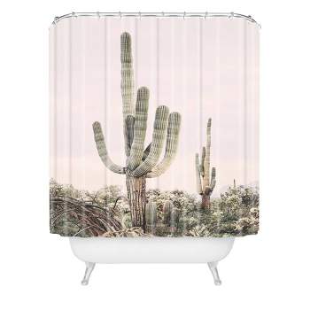 Sisi and Seb Pastel Cactus Shower Curtain Pink - Deny Designs