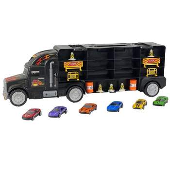 Big Daddy Trucks - The Big Rig Race Car Carrying Travel System with Added Storage Space - comes with 6 cars but can fit 24