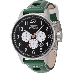 Invicta 44952 Men's S1 Rally Chronograph Green Leather Strap Watch - 1 of 2