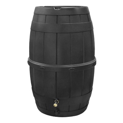 Multy Home LP 39gal Recycled Material Rain Barrel Black with Rust Proof Brass Spigot