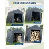 Heavy-Duty Portable Outdoor Storage Shed, Waterproof PE Carport with Roll-Up Door for Tools & Motorcycle - 4 of 4