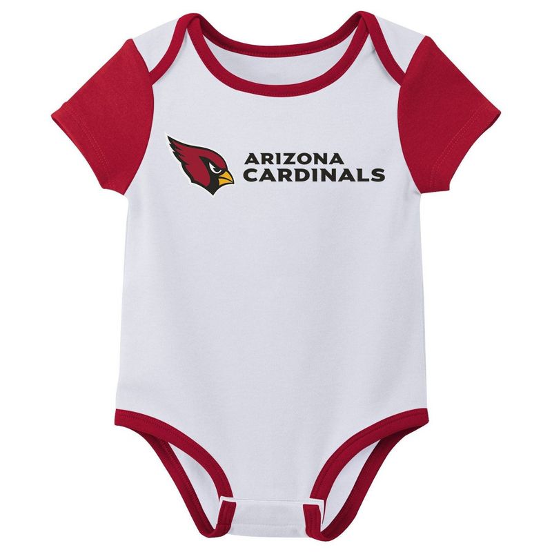 NFL Arizona Cardinals Infant Boys&#39; 3pk Bodysuit, 3 of 5