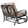 Tangkula Patio Loveseat Bench Steel Frame Furniture Rocking Bench With Cushions Outdoor - 4 of 4
