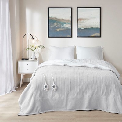 ETL certified 100% polyester Electric Blanket Solid Fleece to Faux-Shearling Heated Blanket