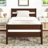 FONTOI Twin Bed Frame with Single Panel Headboard Footboard, Wooden Platform Bed, Wood Slat Support Mattress Foundation,  78.3"*41.5"*35.4" - 2 of 4