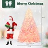 Costway 8 FT Artificial Christmas Tree with 470 Warm White LED Lights, 8 Lighting Modes & Folding Metal Stand White & Pink - 4 of 4