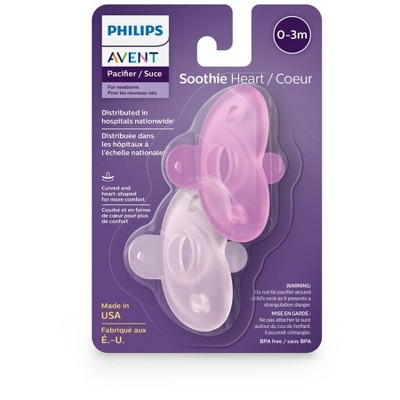 Philips Avent 4pk Soothie Heart Pacifier - 0-3 Months - Pink/Purple