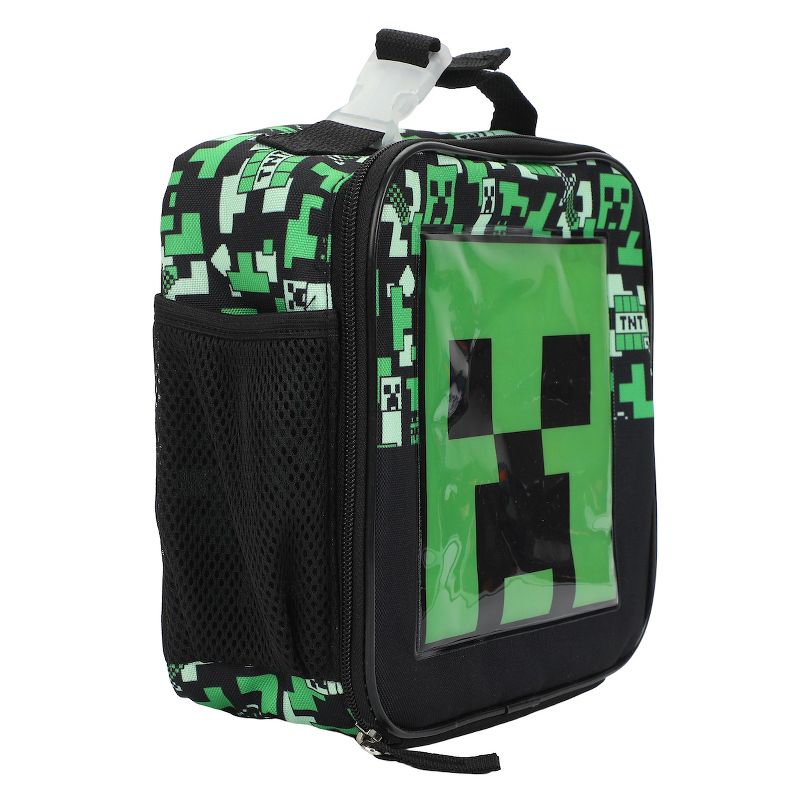 Minecraft Square Insulated Lunchbox with Mesh Side Pocket, 3 of 7