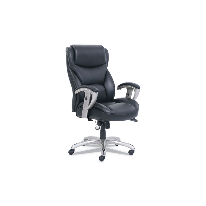 SertaPedic Emerson Big and Tall Task Chair, Supports Up to 400 lb, 19.5" to 22.5" Seat Height, Black Seat/Back, Silver Base, 1 of 4