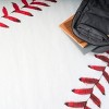 Nourison 5' Round Washable Imagination Baseball Non Skid Woven Area Rug White - 3 of 4