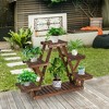 Costway Wood Plant Stand Triangular Shelf 6 Pots Flower Shelf Storage Rack Plant Holder - 4 of 4