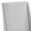 Roundhill Furniture Hirima Modern Elegance Dining Chairs, Light Gray Upholstery with Matte Black Nailhead Trim, Set of 2 - 3 of 4