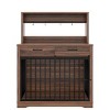 38" Wooden Dog Crate Furniture with Sliding Door,Indoor Dog Kennel Table with Drawers and Shelves,Decorative Pet Crate–Maison Boucle - 4 of 4
