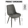 PAGED Mid-Century Modern Dining Chairs with Faux Leather Fabric & Metal Legs,Armless Chairs for Kitchen,Living Room - 3 of 4