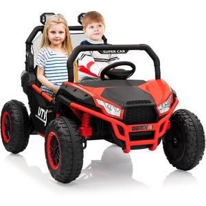 Remote-Control 24V Kids’ Off-Road UTV, 2-Seater Electric Ride-On Car w/Suspension, LED Lights, Outdoor Toy for Ages 3–8 - 1 of 4