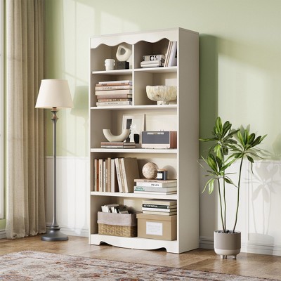 5-Tier Bookshelf, 63" Tall Freestanding Bookcase with Storage