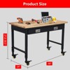 48"x24" Adjustable Rolling Workbench, Heavy Duty Work Bench with Power Outlets, Lights - 2 of 4