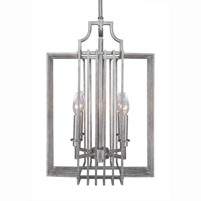 Toltec Lighting Sky Loft 4 - Light Chandelier in  Aged Silver