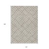 Taupe And Ivory Geometric Washable Indoor Outdoor Area Rug - 3 of 4
