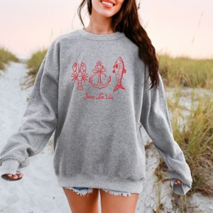 Simply Sage Market Sea La Vie 3 Across Sweatshirt - 1 of 4