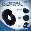 Refurbished Sleepavo Butt Donut Pillow for Tailbone Pain Relief Cushion - Hemorrhoid Pillow Sitting Butt Pillow for Office Chair - Donut Seat Cushion - 3 of 4